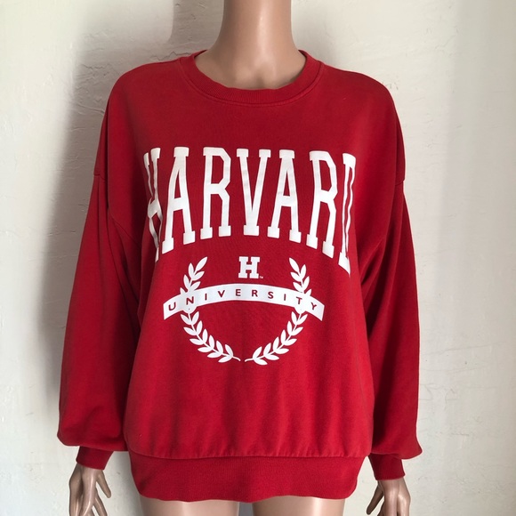 H&M Red Sweatshirt HARVARD UNIVERSITY Women’s Size XS Long Sleeves Activewear - Picture 1 of 16